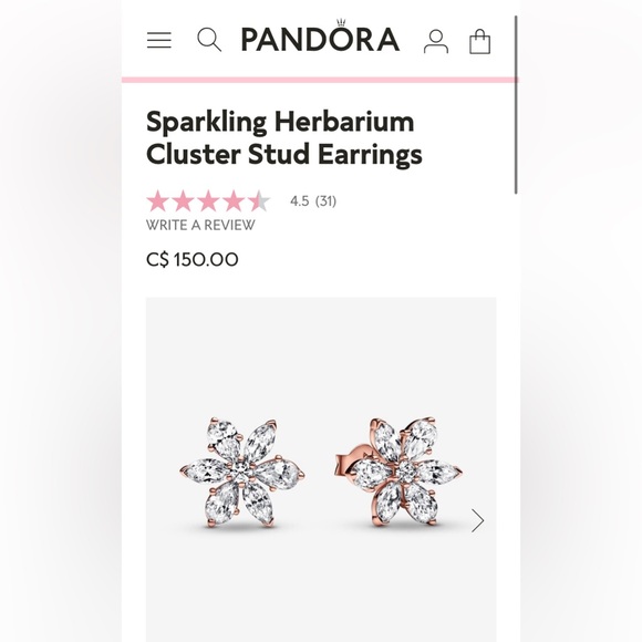 Pandora Sparkling Herbarium Cluster Stud Earrings - Picture 4 of 5